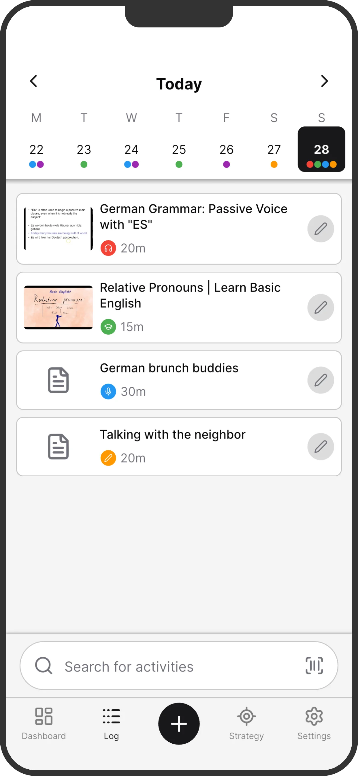 Lemmelingo Activity Log - Time Tracking